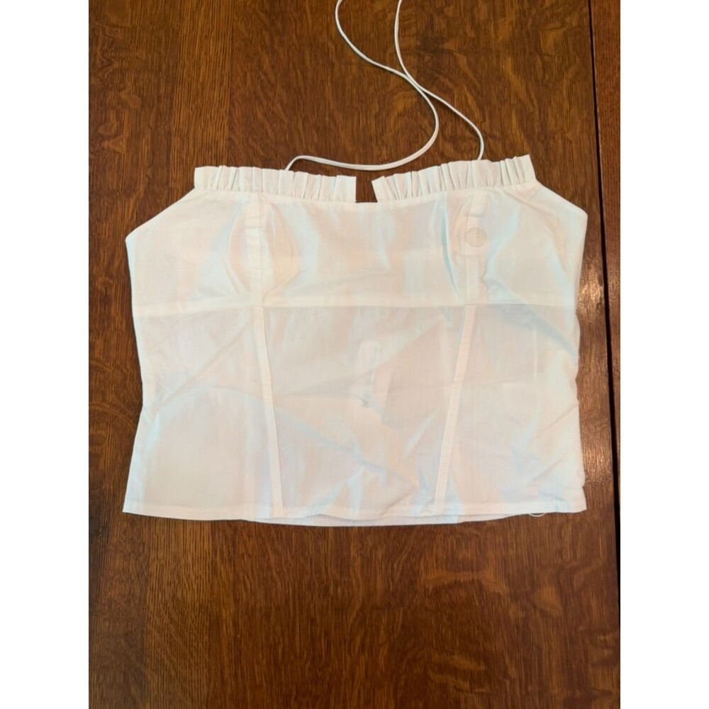 NWT PacSun White Ruffle Halter Corset Top Sz S
